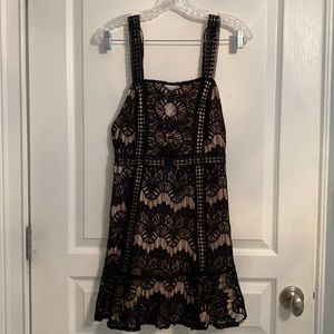 Lush Black Lace Mini Dress
